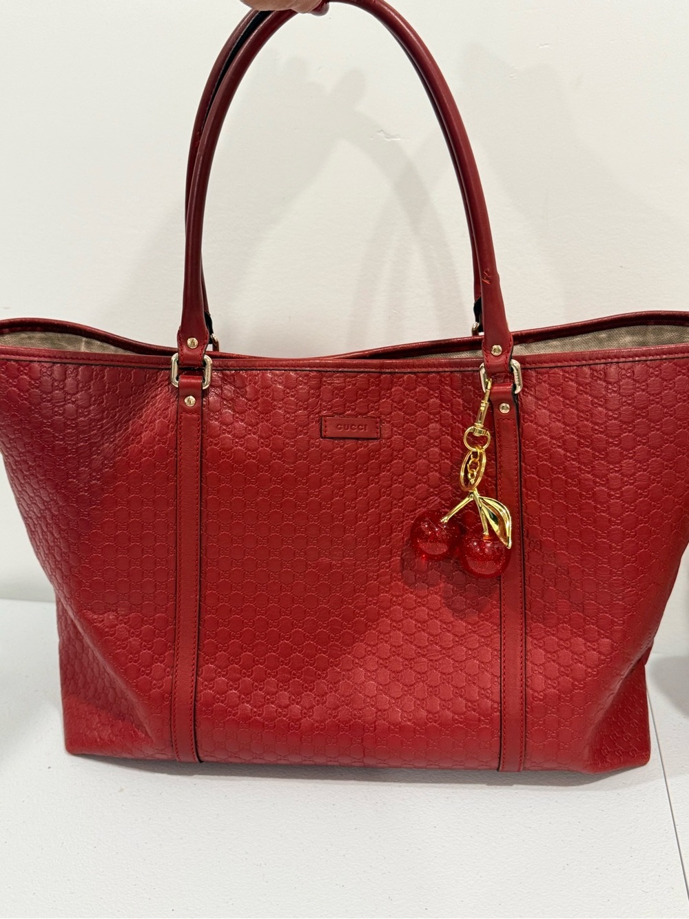Red Gucci Microguccissima Joy Tote Bag